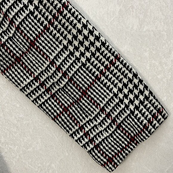 LAPIS ANTHROPOLOGIE Wool Blend Coat Womens L Black Houndstooth Large Lapel Y2K - Picture 12 of 14